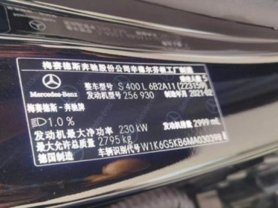 21年奔驰奔驰S级中型车