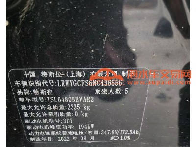 22年特斯拉MODEL Y中型车